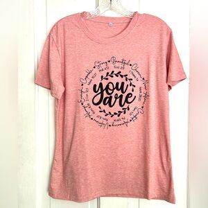 Inspirational‎ Pink/Peach Graphic T-Shirt